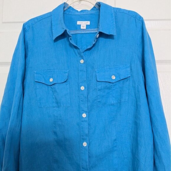 J Jill Shirt Love Linen Oversized Shirt Womens Size Small Lagenlook Beach Boho - Picture 2 of 9